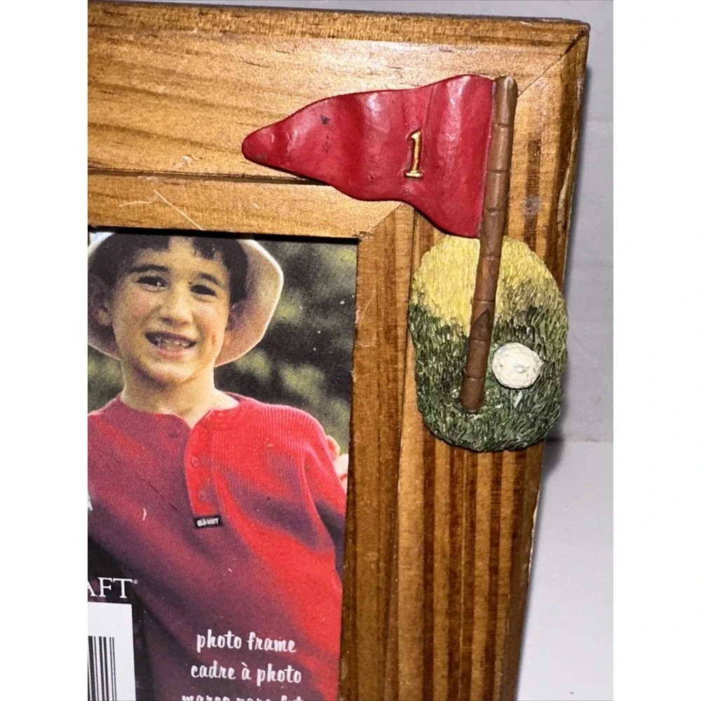 Intercraft Wood Golf Photo Frame 3.5x5 3D Golf Bag Flag Sports Decor 1888E1